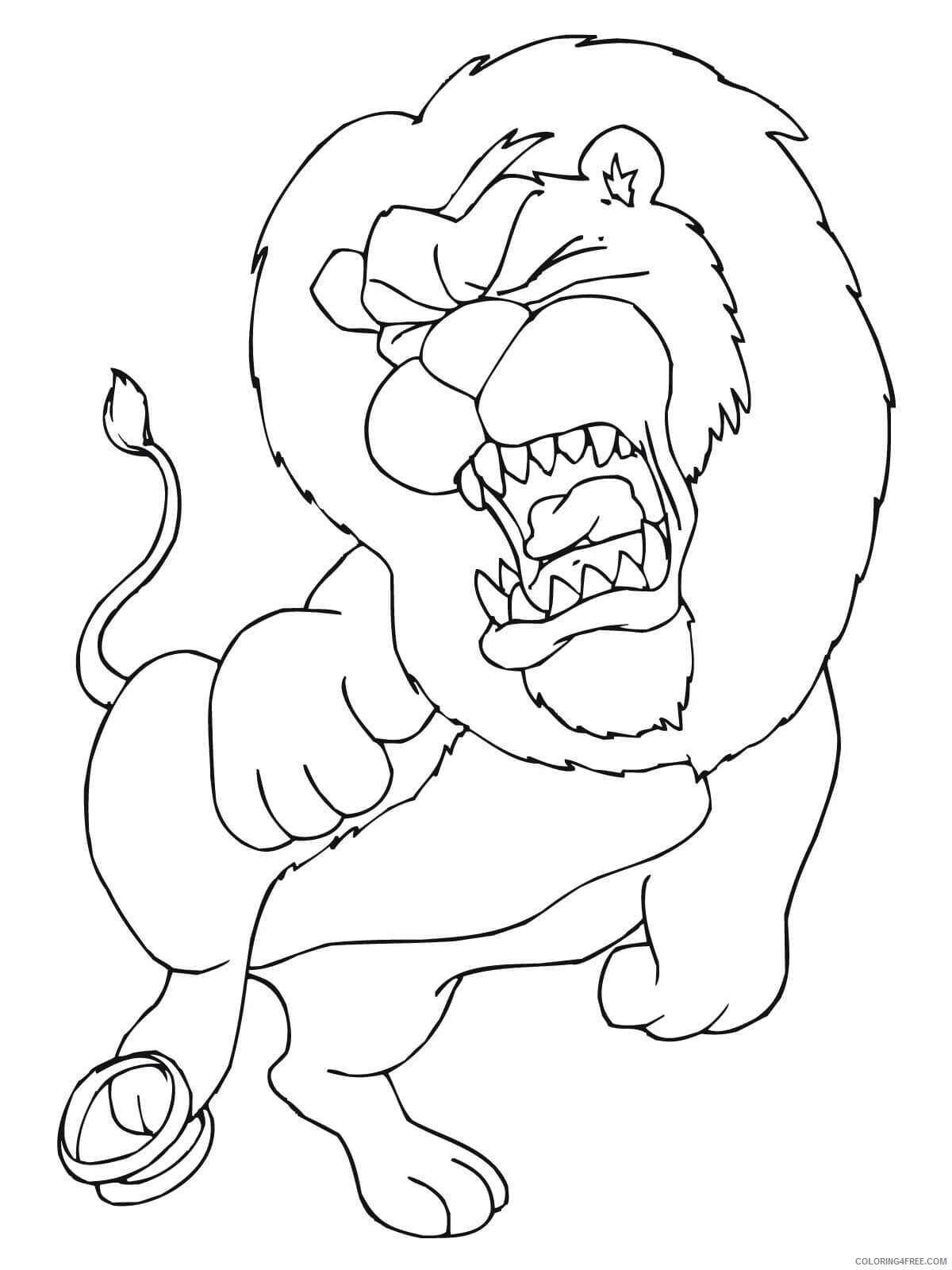 Lion Coloring Pages Animal Printable Sheets trapped lion 2021 3221 Coloring4free