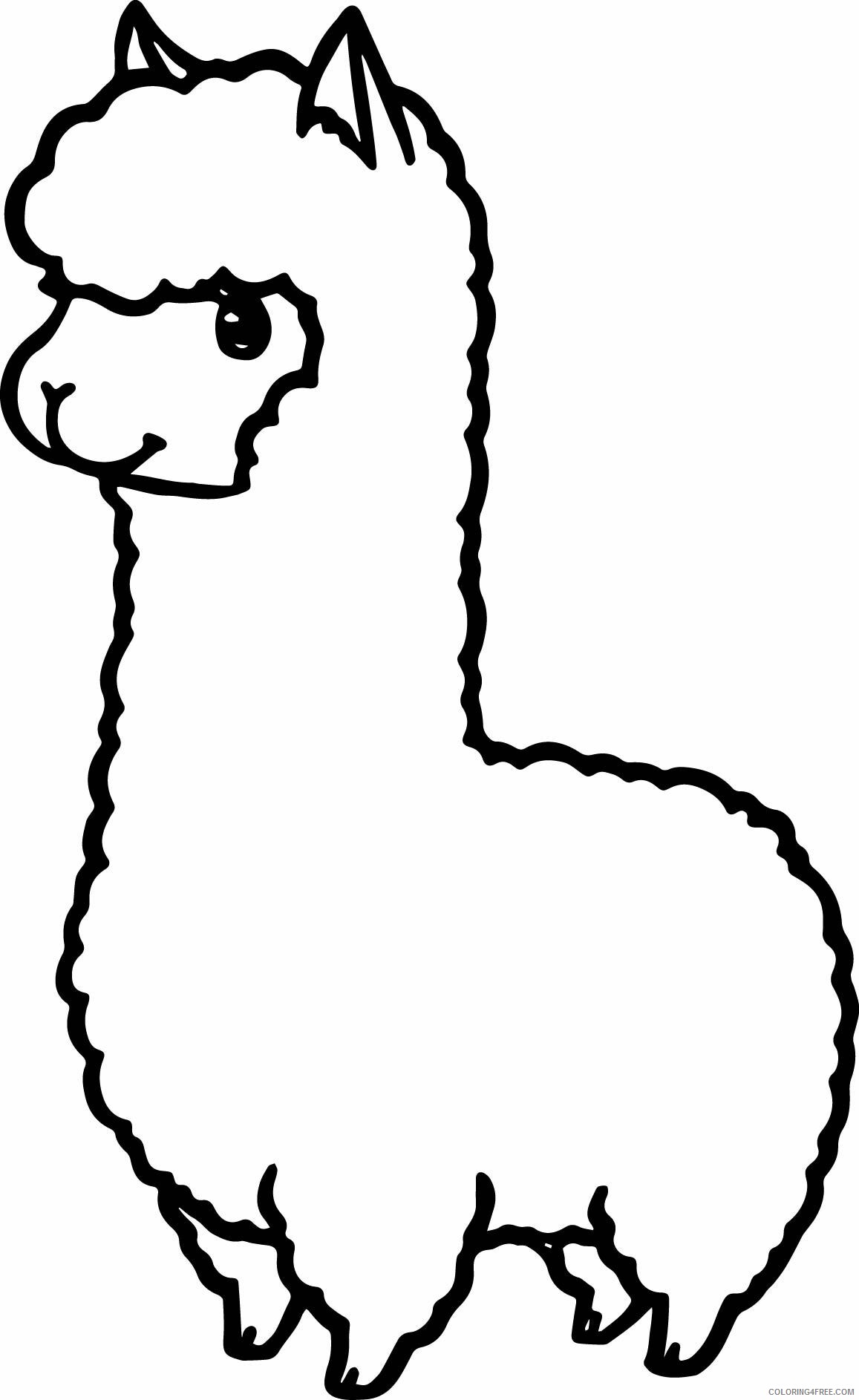 Llama Coloring Pages Animal Printable Sheets Cartoon Llama Drawing 2021 3227 Coloring4free