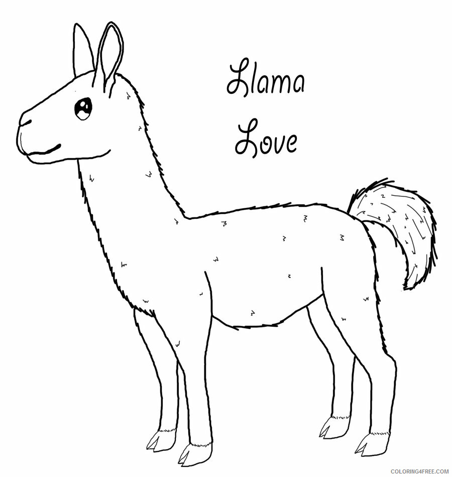 Llama Coloring Pages Animal Printable Sheets Llama Love 2021 3236 Coloring4free