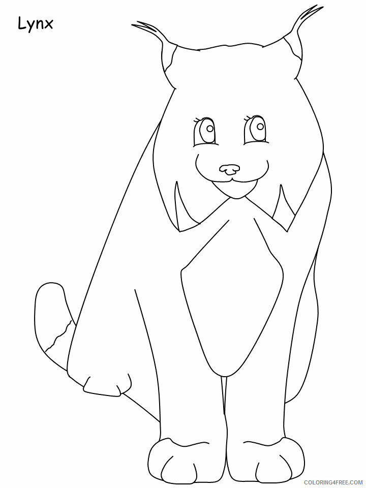 Lynx Coloring Pages Animal Printable Sheets lynx2 2021 3242 Coloring4free