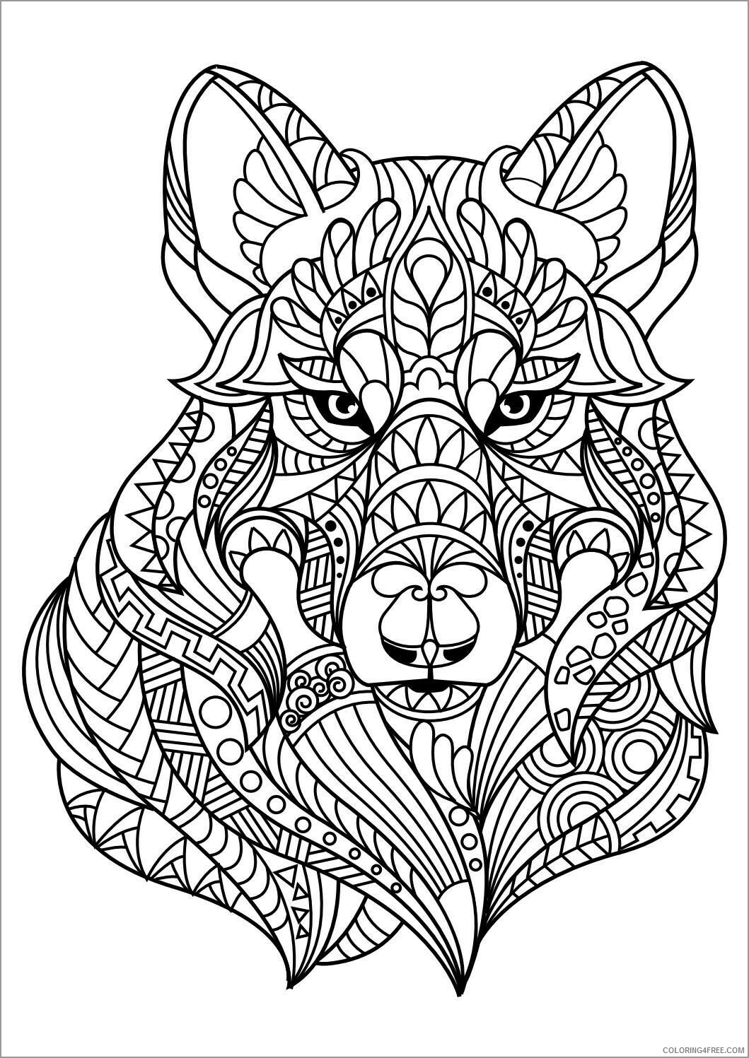 Lynx Coloring Pages Animal Printable Sheets mandala lynx head 2021 3252 Coloring4free