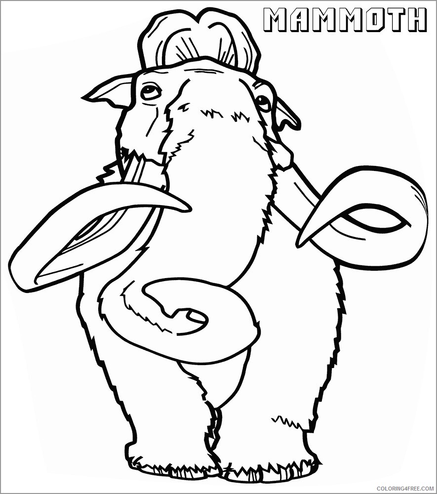 Mammoth Coloring Pages Animal Printable Sheets mammoth for kids 1 2021 3267 Coloring4free