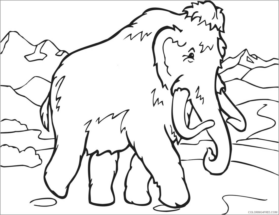 Mammoth Coloring Pages Animal Printable Sheets mammoth for kids 2021 3268 Coloring4free