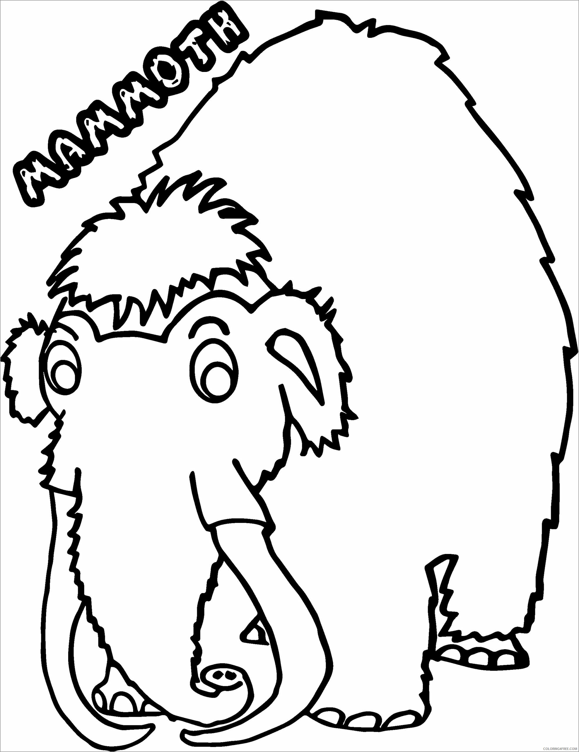 Mammoth Coloring Pages Animal Printable Sheets printable mammoth 2021 3269 Coloring4free