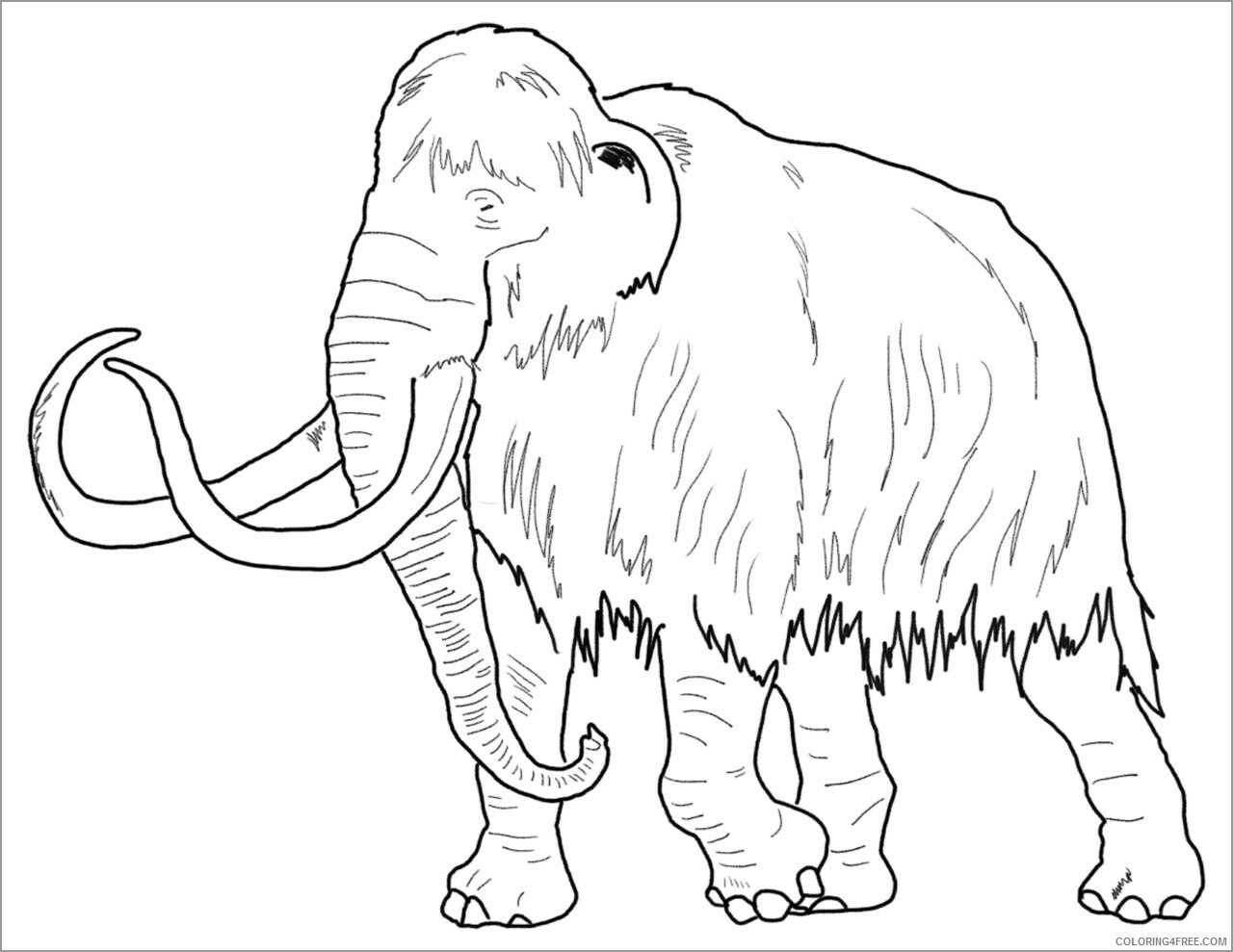 Mammoth Coloring Pages Animal Printable Sheets realistic mammoth 2021 3270 Coloring4free