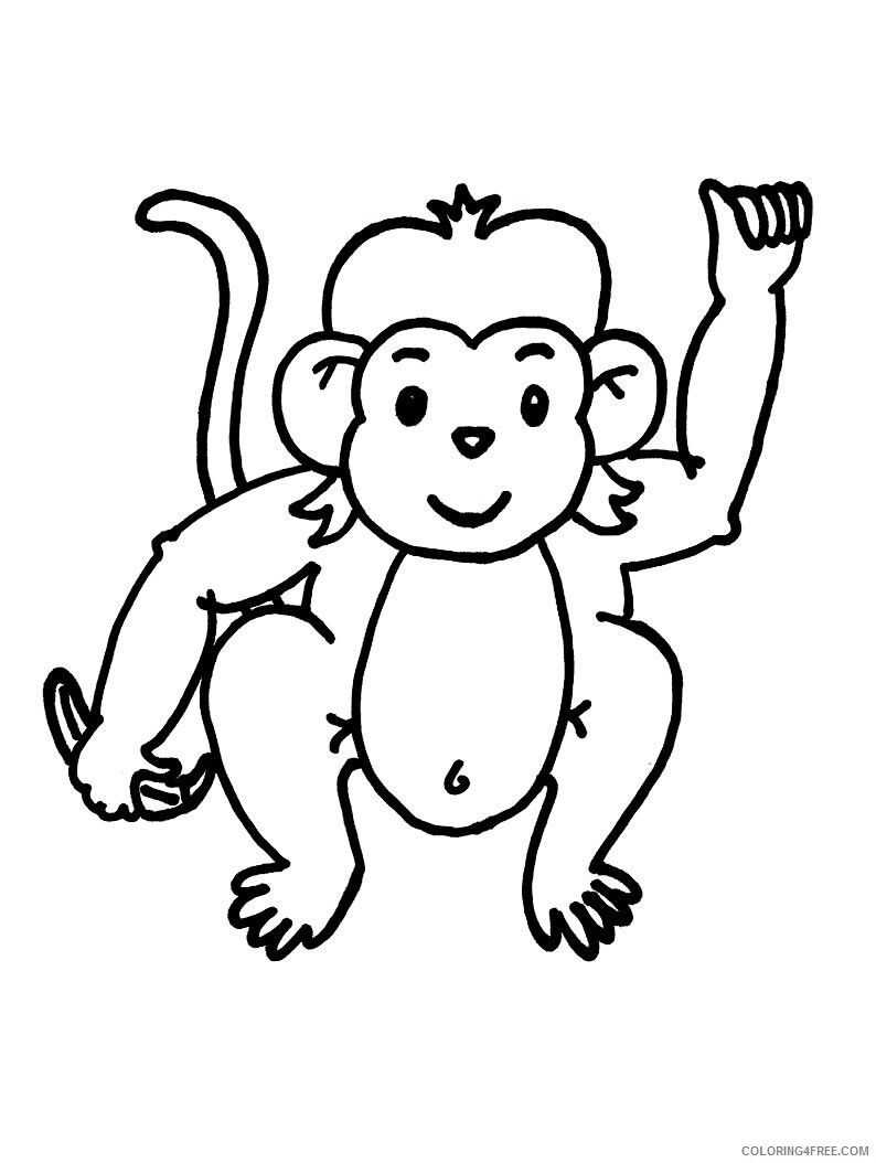 Monkey Coloring Pages Animal Printable Sheets Baby Monkey 2 2021 3283 Coloring4free