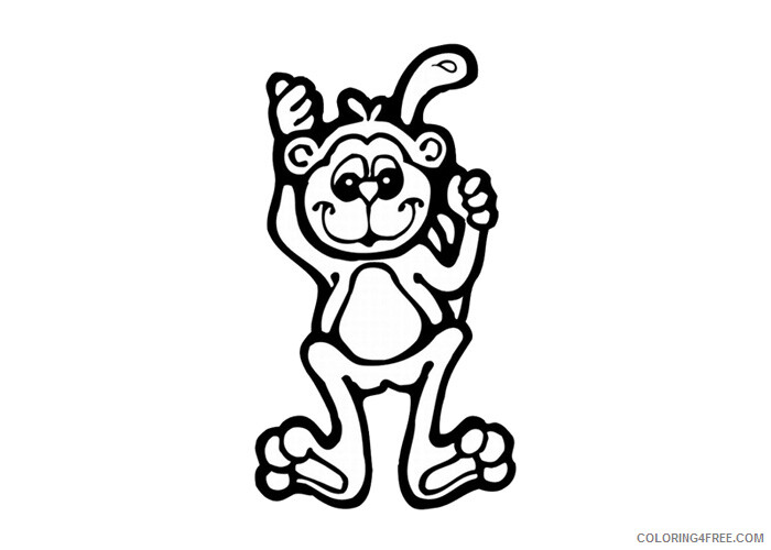 Monkey Coloring Pages Animal Printable Sheets Baby monkey 2021 3281 Coloring4free