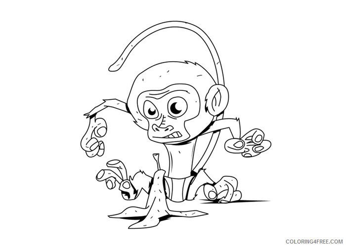Monkey Coloring Pages Animal Printable Sheets Baby monkey 3 2021 3284 Coloring4free