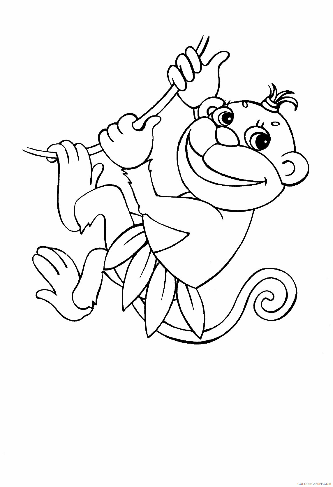 Monkey Coloring Pages Animal Printable Sheets Cute Baby Monkey 2021 3295 Coloring4free