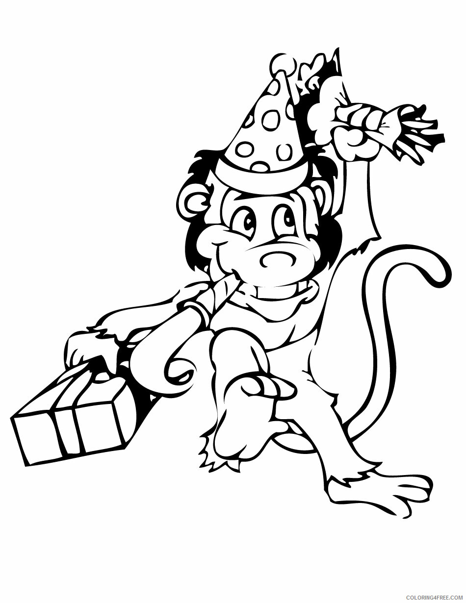 Monkey Coloring Pages Animal Printable Sheets Cute Monkey 2021 3298 Coloring4free
