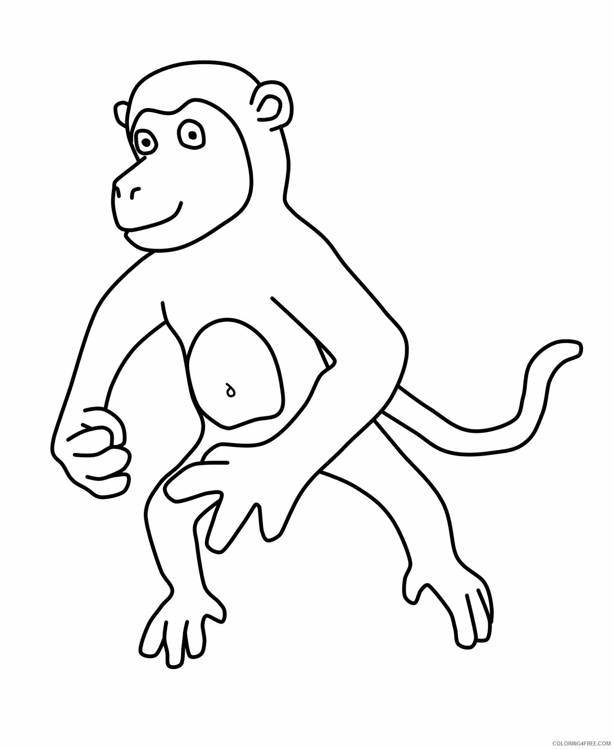 Monkey Coloring Pages Animal Printable Sheets Monkey 2 2021 3287 Coloring4free