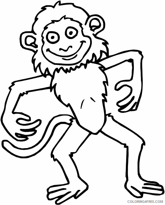 Monkey Coloring Pages Animal Printable Sheets Monkey To Print 2 2021 3346 Coloring4free