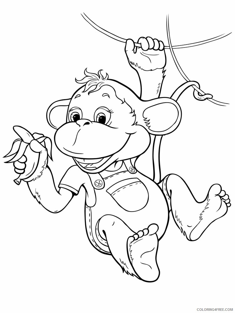 Monkey Coloring Pages Animal Printable Sheets Monkey animal 338 2021 3319 Coloring4free