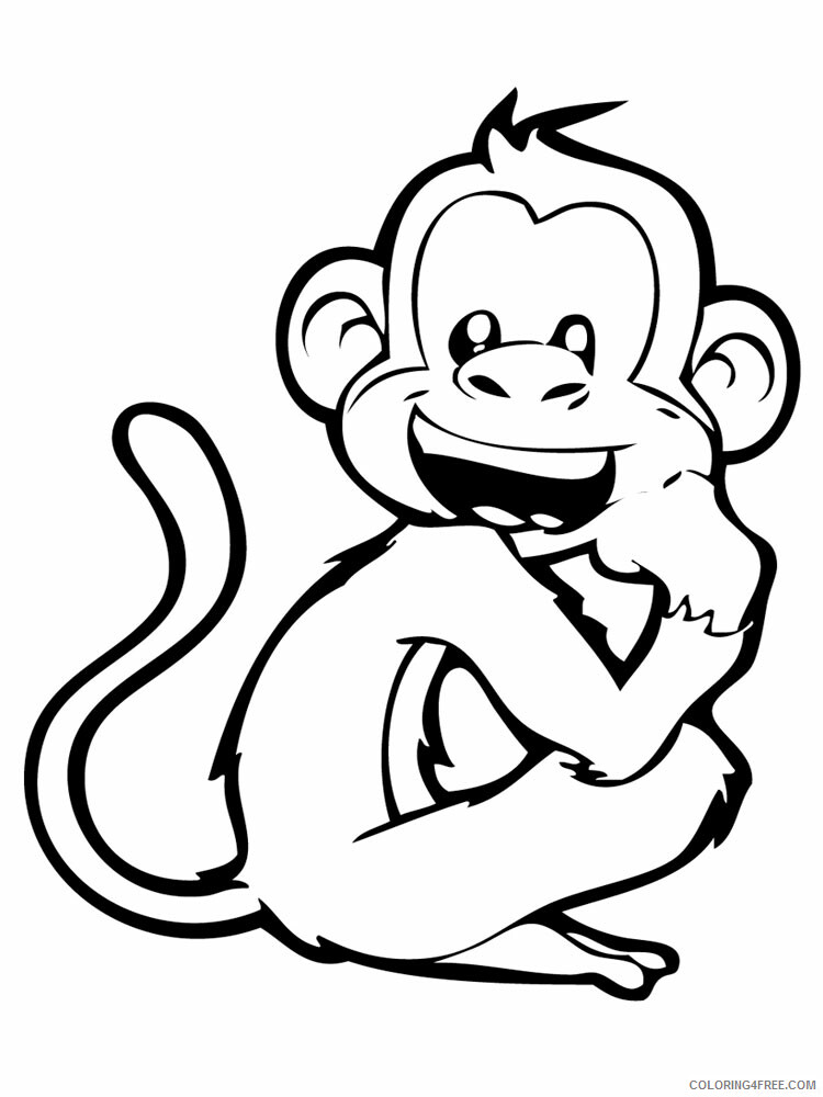 Monkey Coloring Pages Animal Printable Sheets Monkey animal 366 2021 3329 Coloring4free