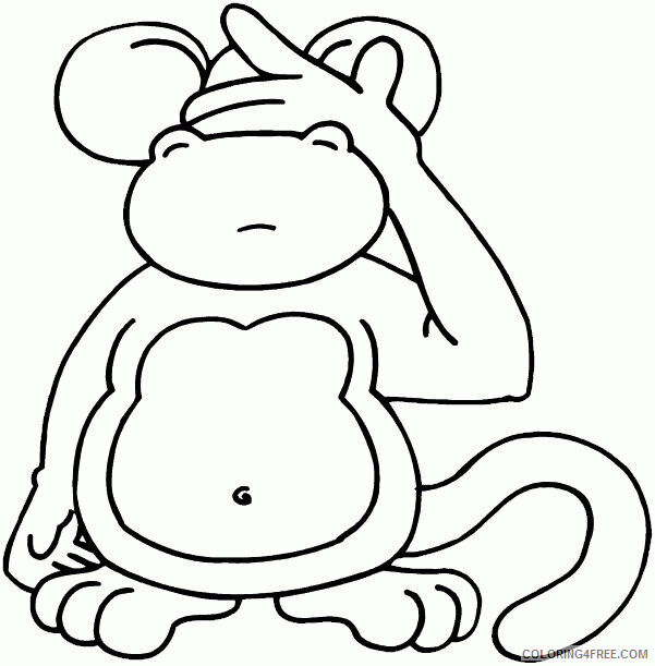Monkey Coloring Pages Animal Printable Sheets Monkey to Print 2021 3347 Coloring4free