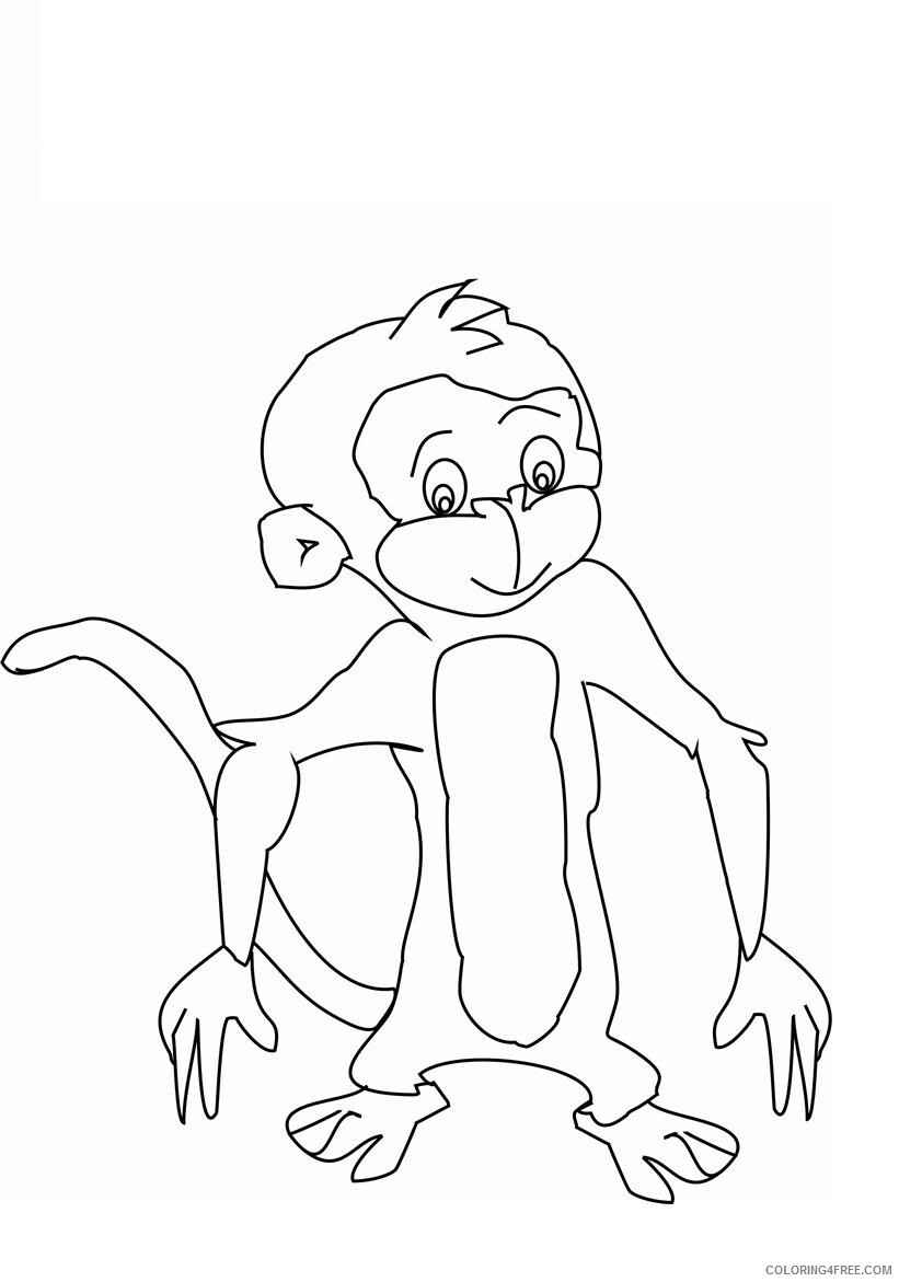 Monkey Coloring Pages Animal Printable Sheets Monkeys 2021 3289 Coloring4free