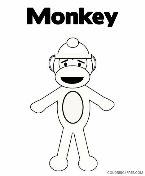 Monkey Coloring Pages Animal Printable Sheets Sock Monkey 2021 3360 Coloring4free