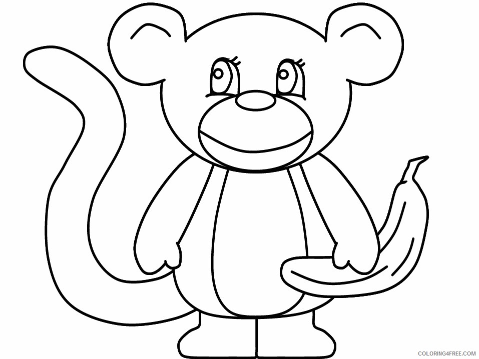 Monkey Coloring Pages Animal Printable Sheets monkey2 2021 3311 Coloring4free
