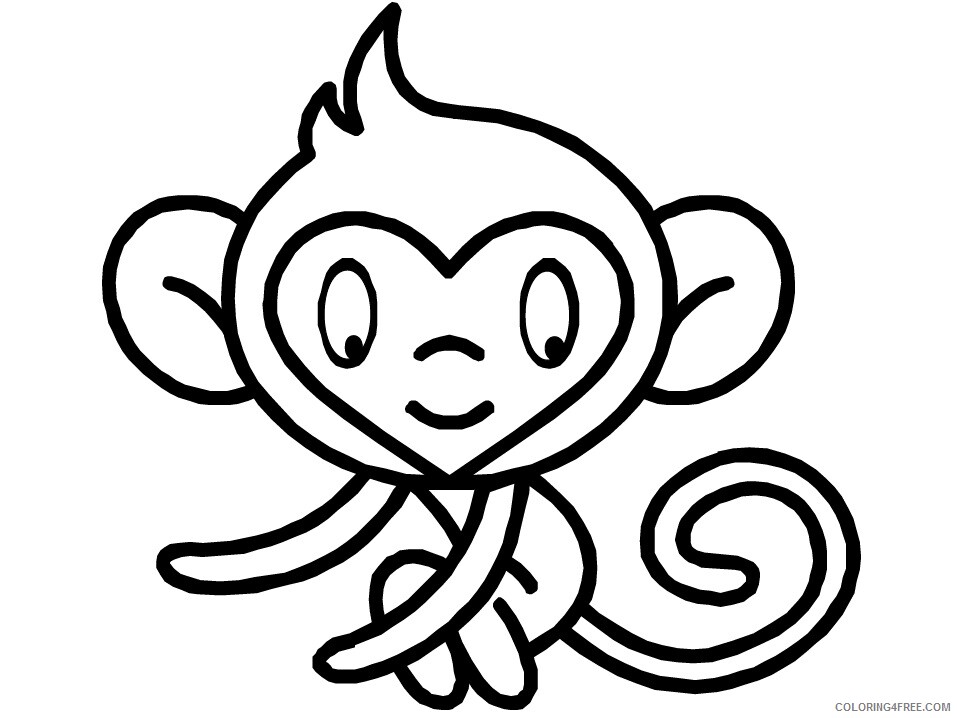 Monkey Coloring Pages Animal Printable Sheets monkey3 2021 3312 Coloring4free