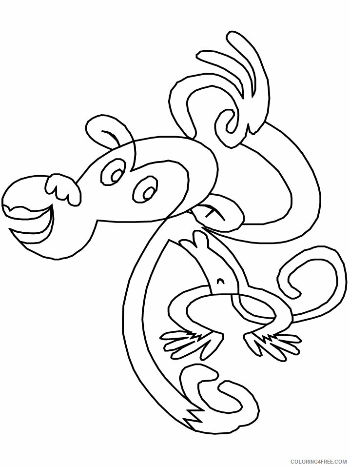 Monkey Coloring Pages Animal Printable Sheets monkey4 2021 3313 Coloring4free