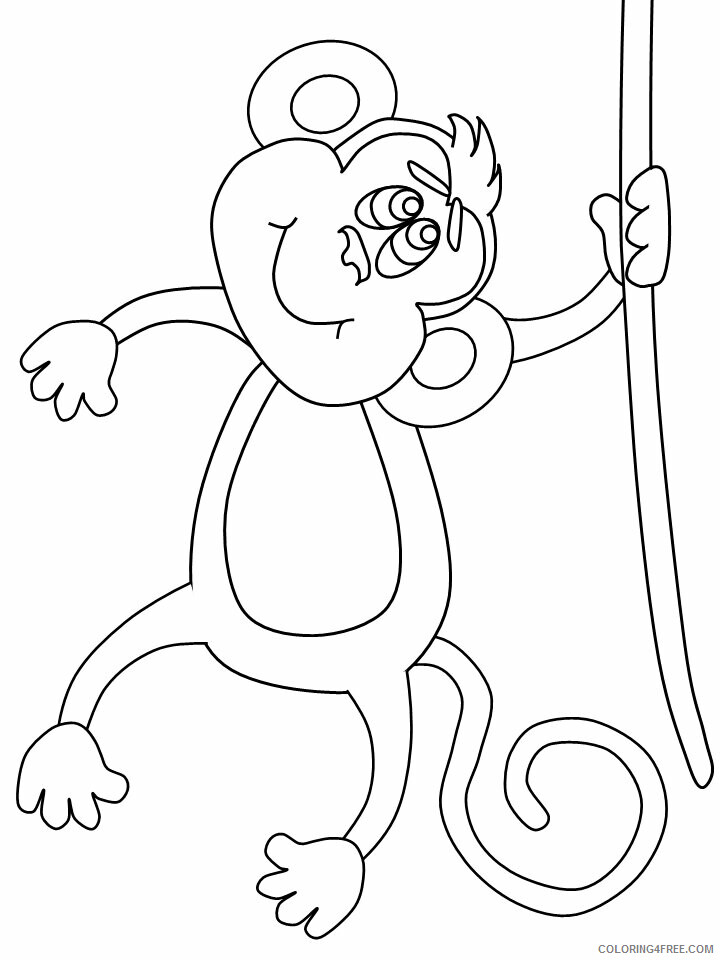 Monkey Coloring Pages Animal Printable Sheets monkey8 2021 3316 Coloring4free