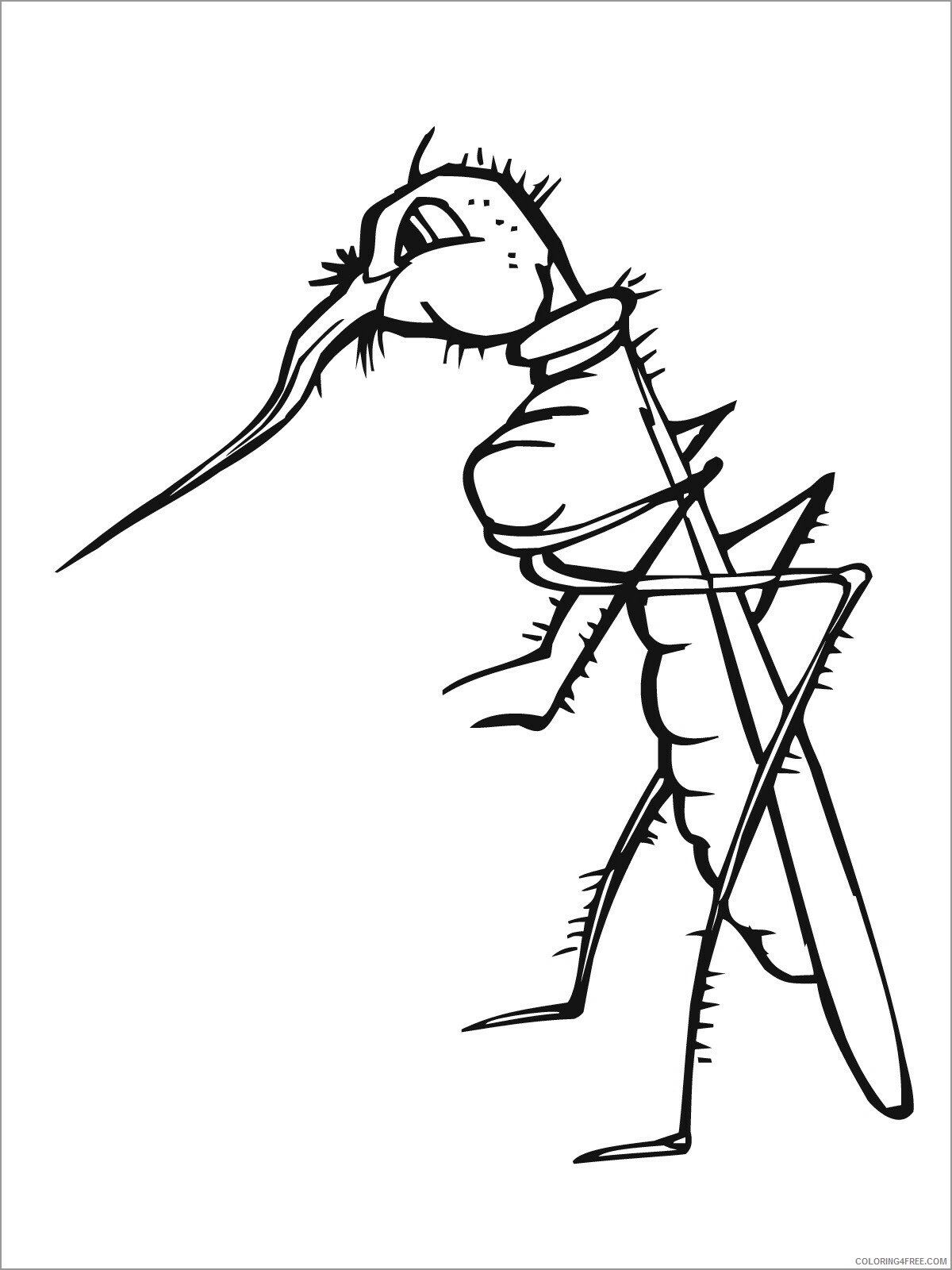 Mosquito Coloring Pages Animal Printable Sheets cartoon mosquito for kids 2021 Coloring4free