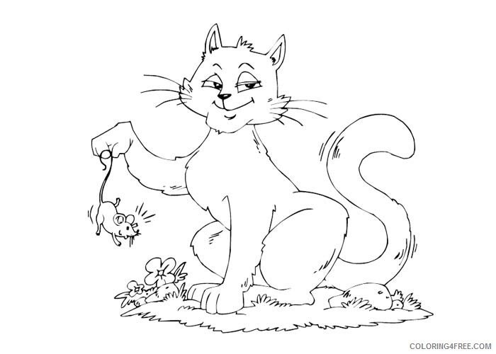 Mouse Coloring Pages Animal Printable Sheets Cat and mouse 2021 3404 Coloring4free