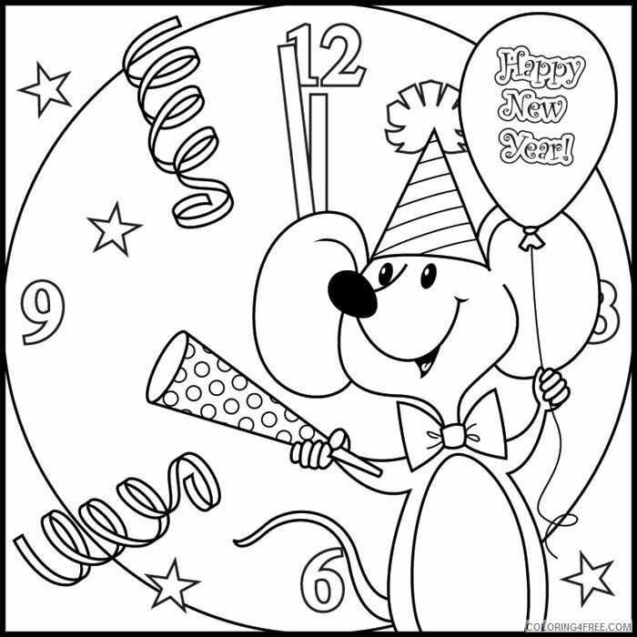 Mouse Coloring Pages Animal Printable Sheets Happy New Year Mouse 2021 3414 Coloring4free
