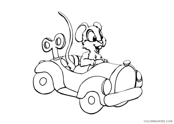 Mouse Coloring Pages Animal Printable Sheets Mouse driving 2021 3447 Coloring4free