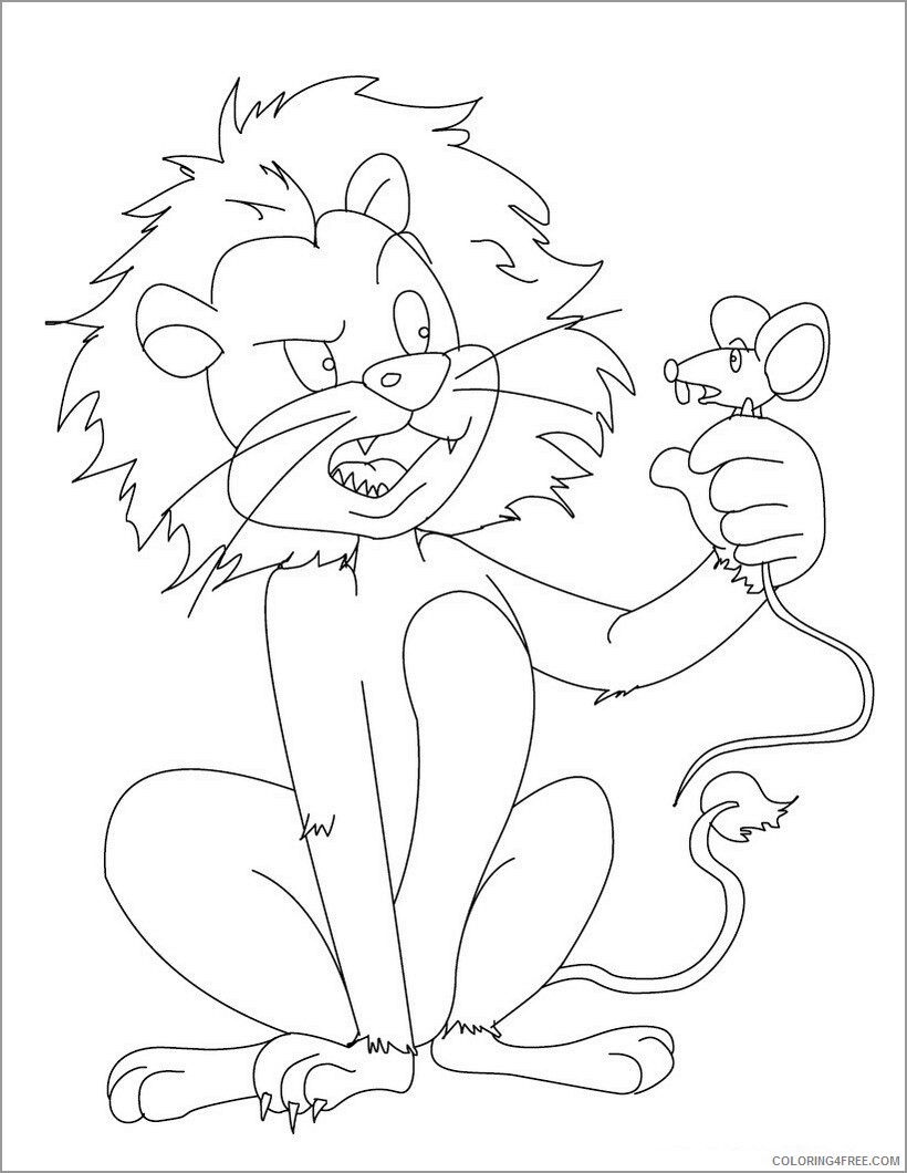 Mouse Coloring Pages Animal Printable Sheets lion and the mouse 2021 3415 Coloring4free