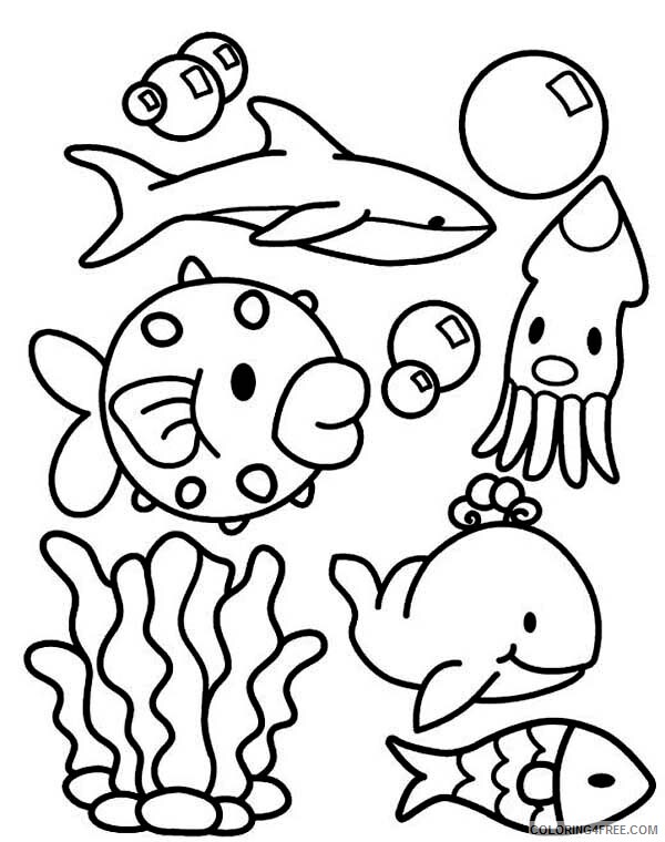 Ocean Animals Coloring Pages Animal Printable Sheets Animals in the Ocean 2021 Coloring4free
