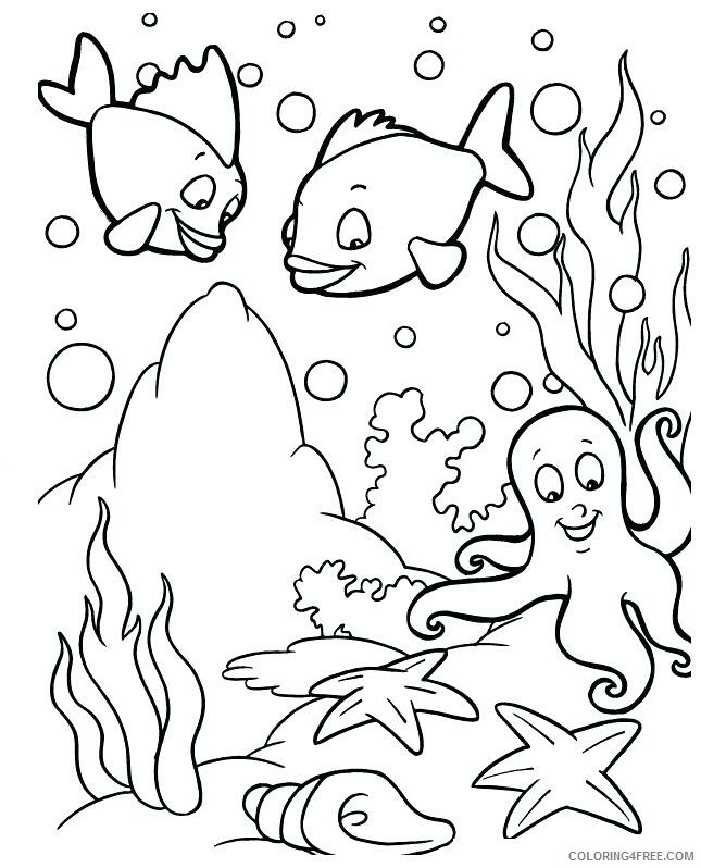 Ocean Animals Coloring Pages Animal Printable Sheets Printable Ocean Scene 2021 3484 Coloring4free