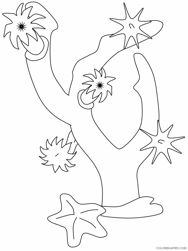 Ocean Animals Coloring Pages Animal Printable Sheets coral 2021 3455 Coloring4free