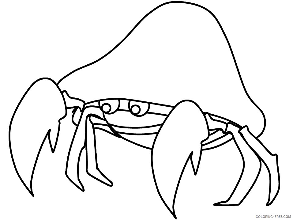 Ocean Animals Coloring Pages Animal Printable Sheets crab 2021 3456 Coloring4free