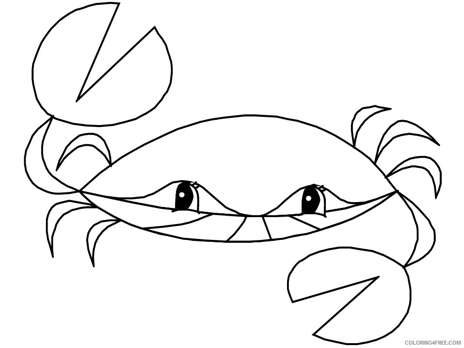 Ocean Animals Coloring Pages Animal Printable Sheets crab2 2021 3457 Coloring4free