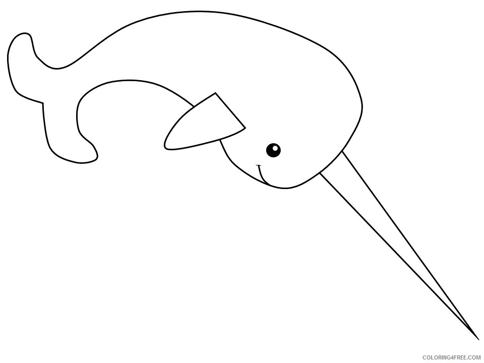 Ocean Animals Coloring Pages Animal Printable Sheets narwhal 2 2021 3475 Coloring4free