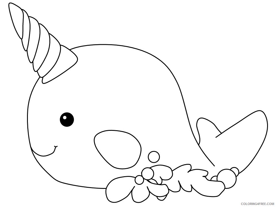 Ocean Animals Coloring Pages Animal Printable Sheets narwhal 3 2021 3476 Coloring4free