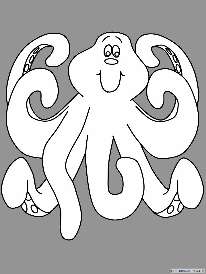 Ocean Animals Coloring Pages Animal Printable Sheets octopus 2021 3482 Coloring4free