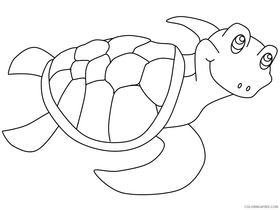 Ocean Animals Coloring Pages Animal Printable Sheets sea turtle 2021 3490 Coloring4free