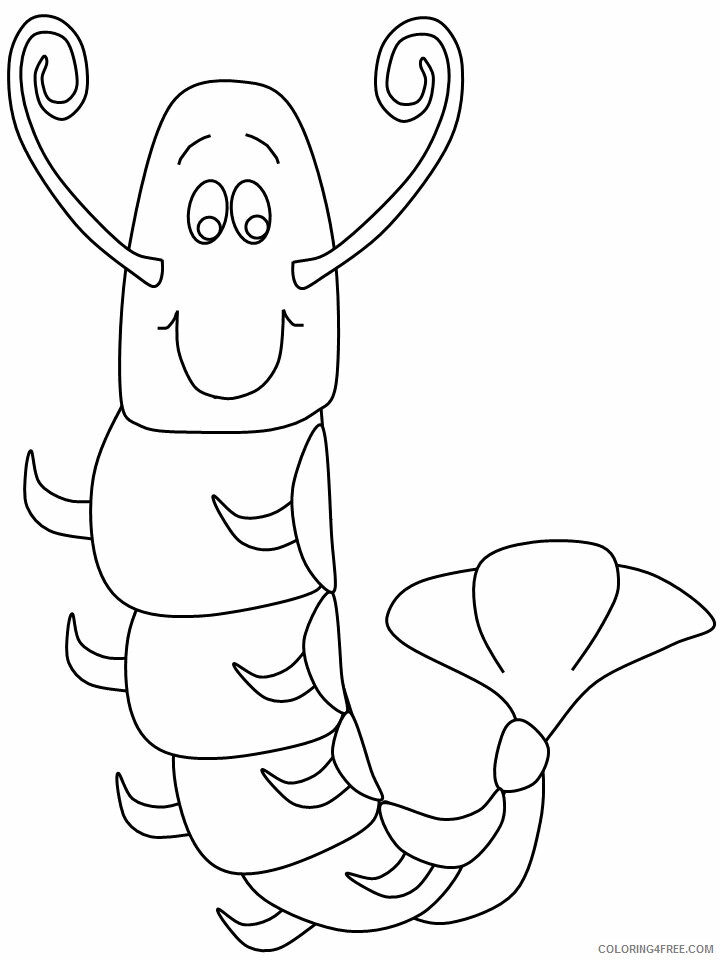 Ocean Animals Coloring Pages Animal Printable Sheets shrimp 2021 3491 Coloring4free