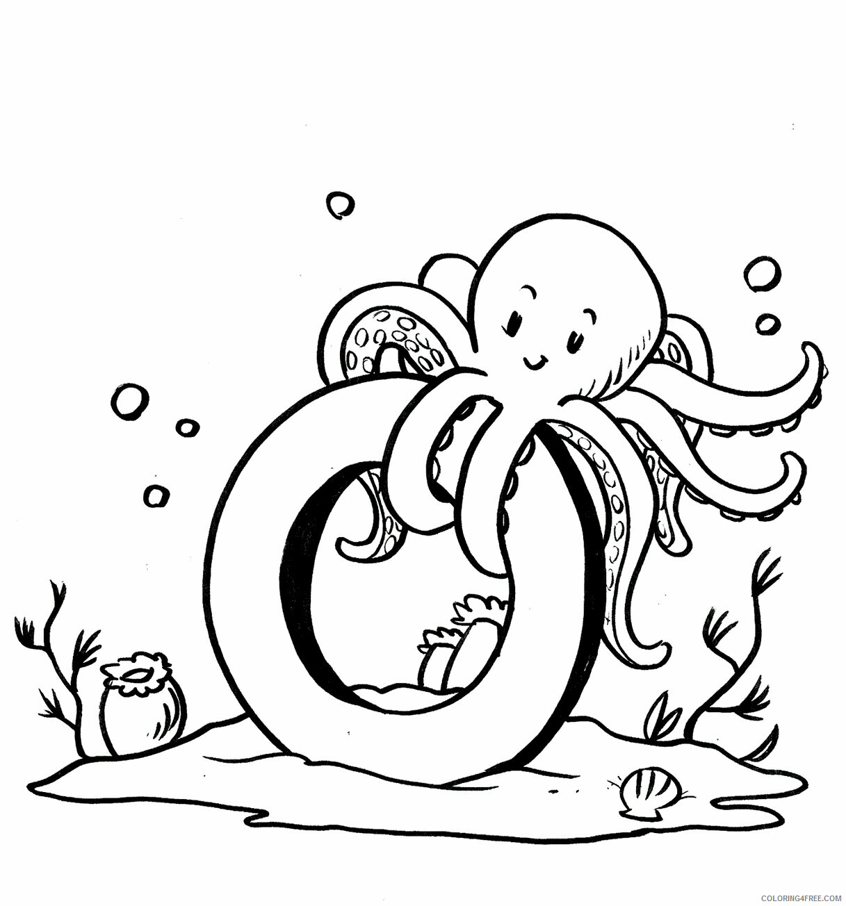 Octopus Coloring Pages Animal Printable Sheets O for Octopus 2021 3537 Coloring4free
