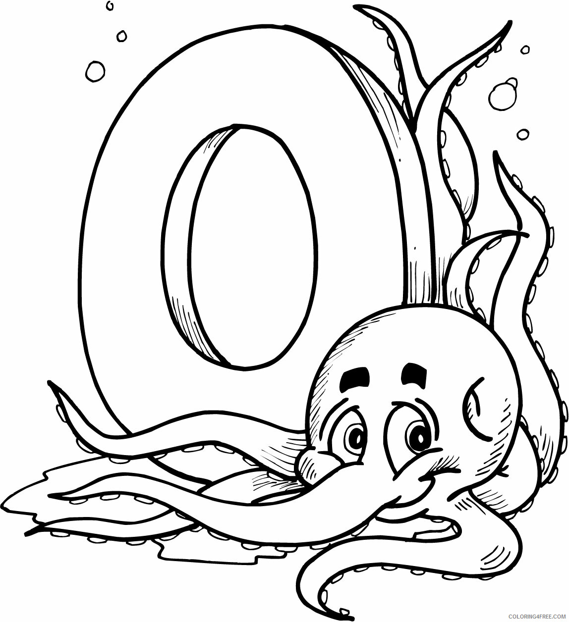 Octopus Coloring Pages Animal Printable Sheets O is for Octopus 2021 3538 Coloring4free