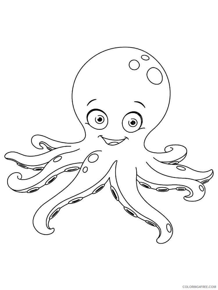 Octopus Coloring Pages Animal Printable Sheets Octopus 12 2021 3517 Coloring4free