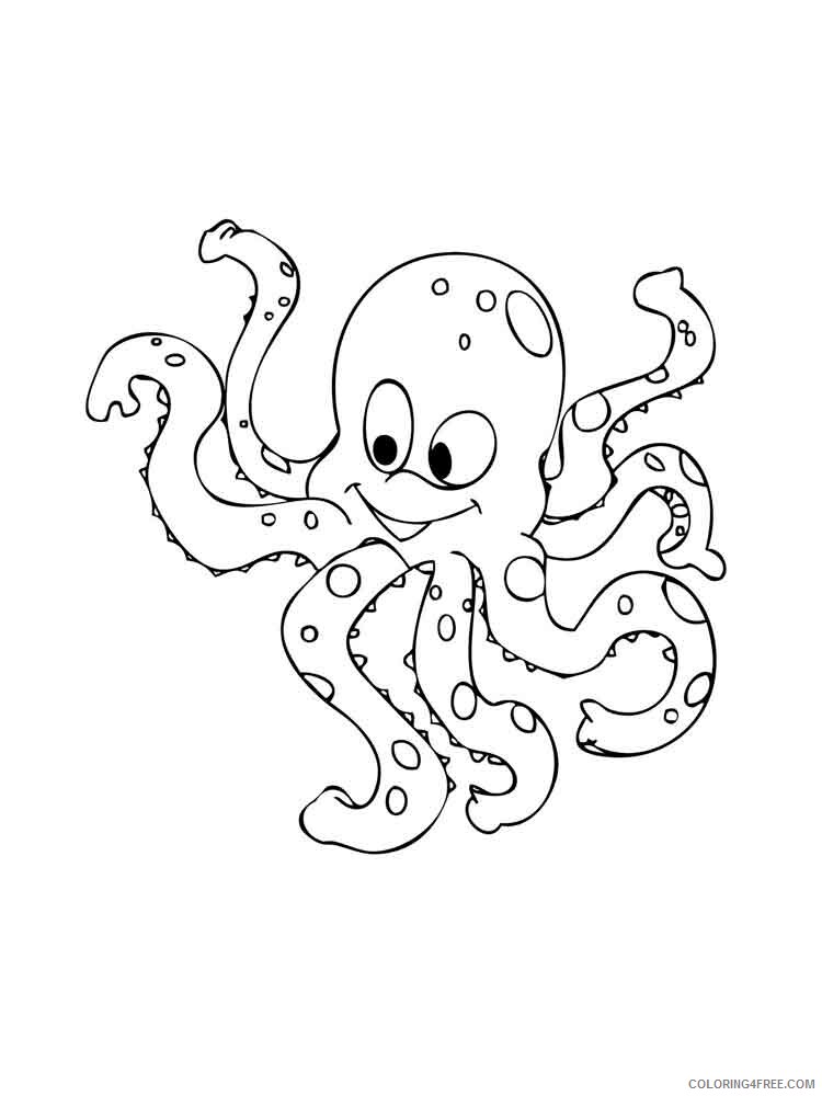 Octopus Coloring Pages Animal Printable Sheets Octopus 13 2021 3518 Coloring4free