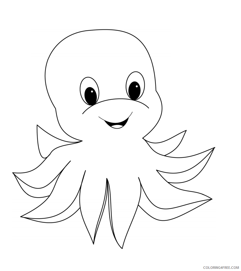 Octopus Coloring Pages Animal Printable Sheets baby face octopus 2021 3497 Coloring4free