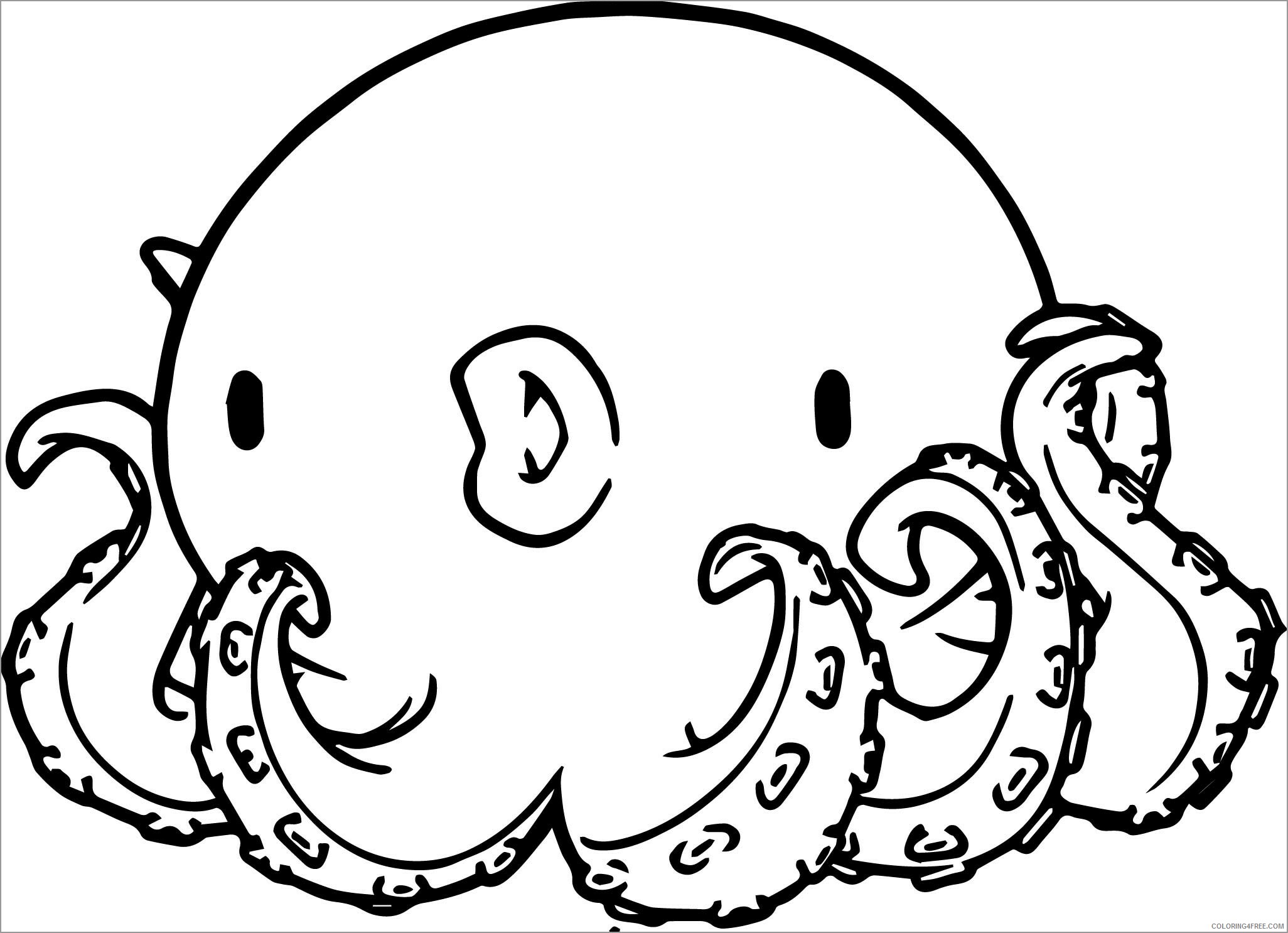 Octopus Coloring Pages Animal Printable Sheets baby octopus 2021 3498 Coloring4free