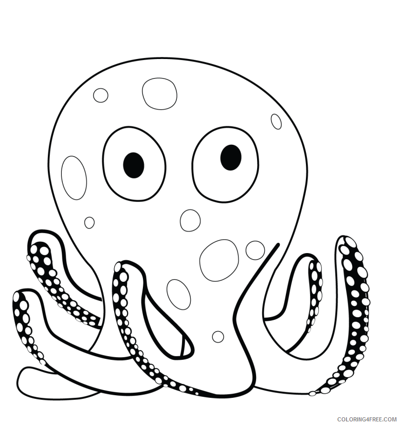 Octopus Coloring Pages Animal Printable Sheets cute octopus 2021 3501 Coloring4free