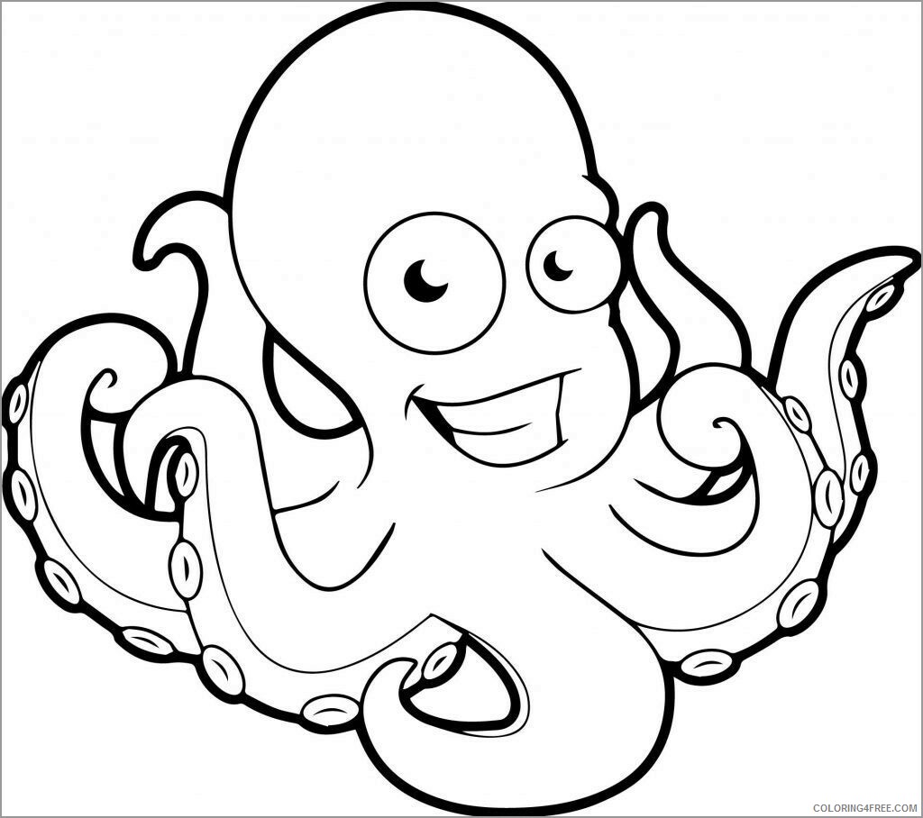 Octopus Coloring Pages Animal Printable Sheets octopus for toddlers 2021 3524 Coloring4free