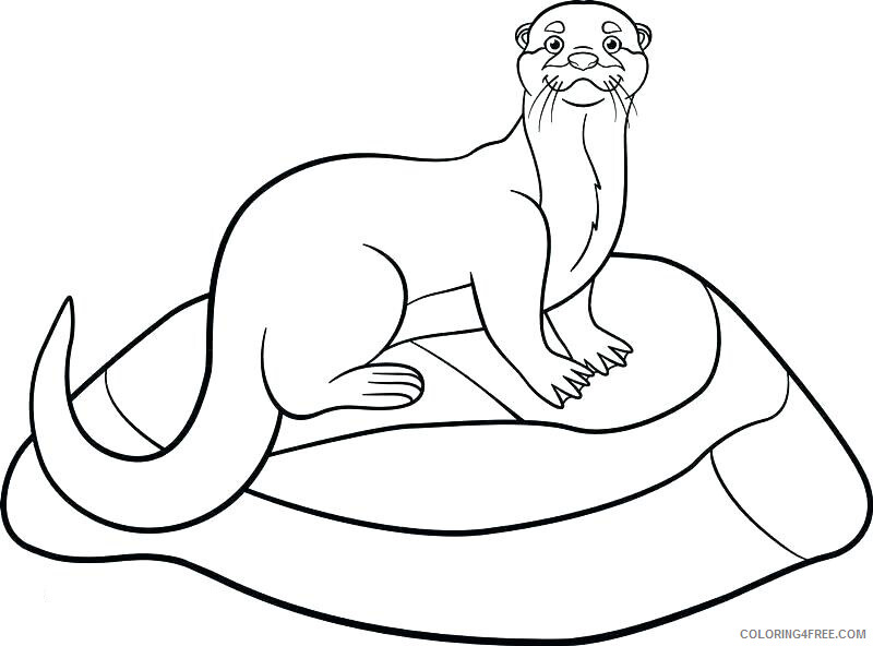 Otter Coloring Pages Animal Printable Sheets Cute Otter 2021 3578 Coloring4free