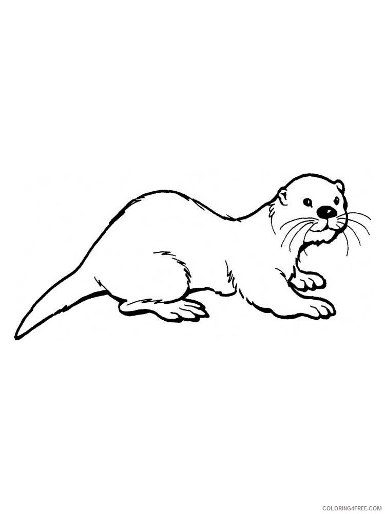 Otter Coloring Pages Animal Printable Sheets Otter 1 2021 3587 Coloring4free